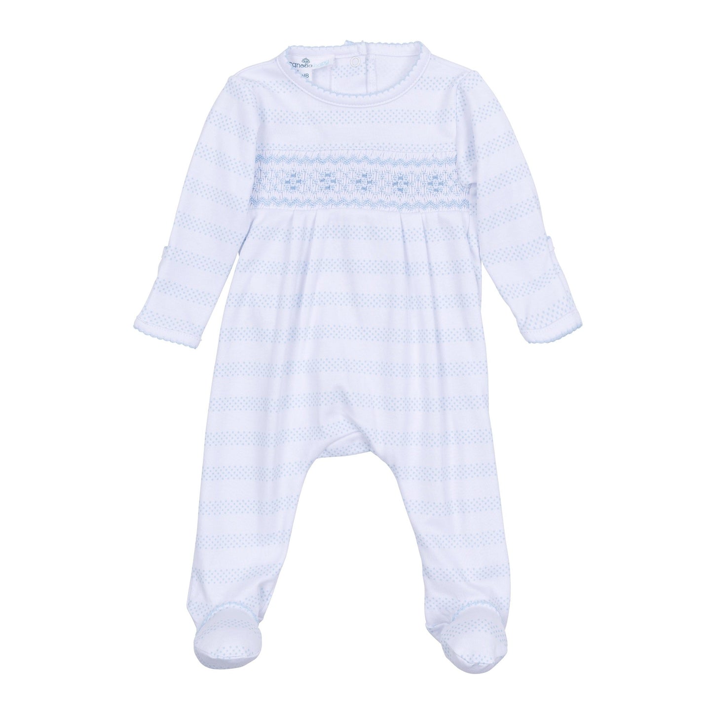 Baby of Mine Smocked Footie - Light Blue - Magnolia BabyFootie