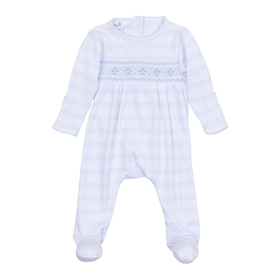 Baby of Mine Smocked Footie - Light Blue - Magnolia BabyFootie