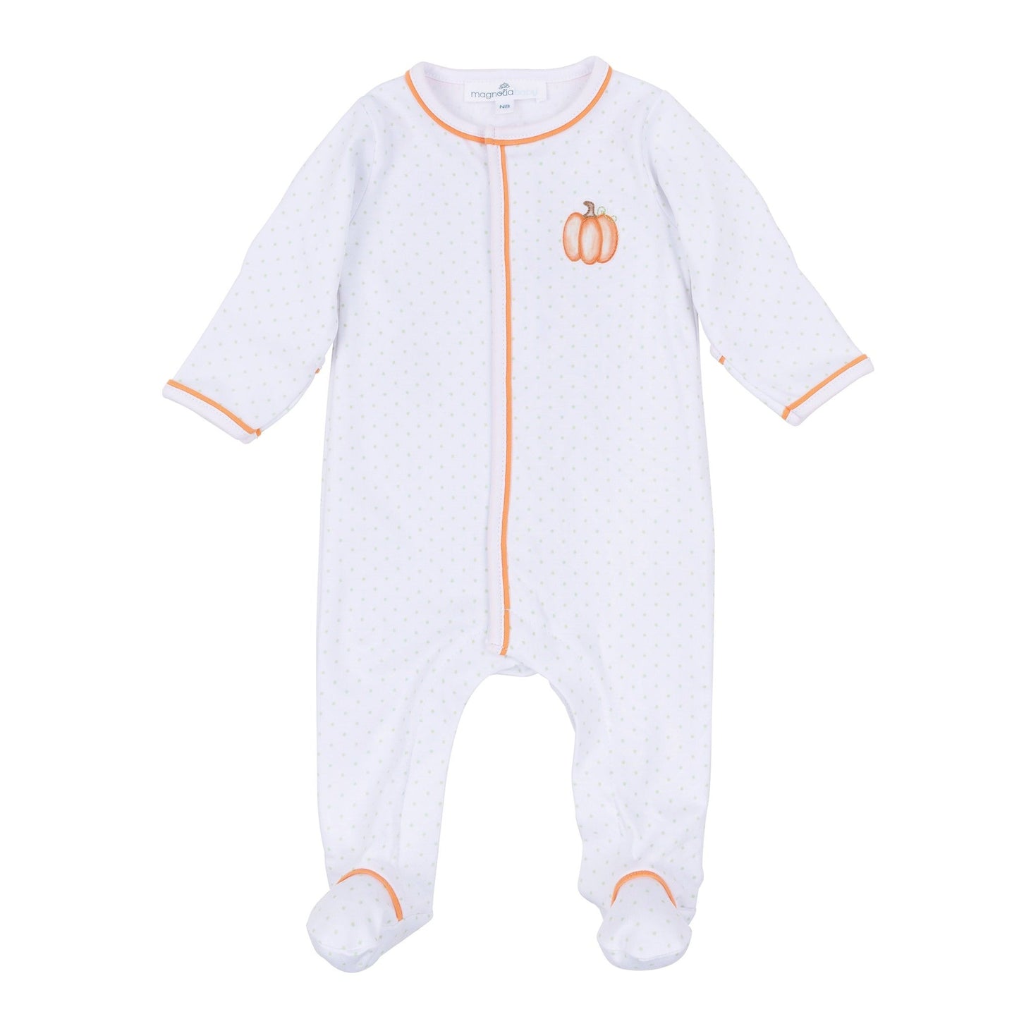 Magnolia Baby_Baby Pumpkin Hand-Embroidered Footie_2