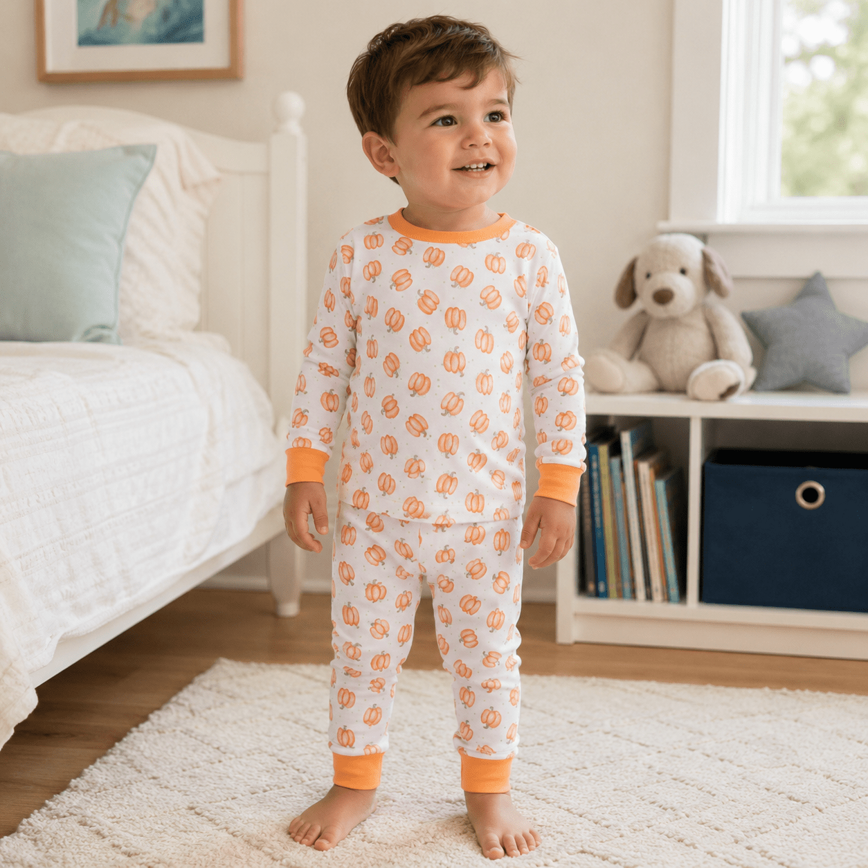 Magnolia Baby_Baby Pumpkin Long Pajamas_1