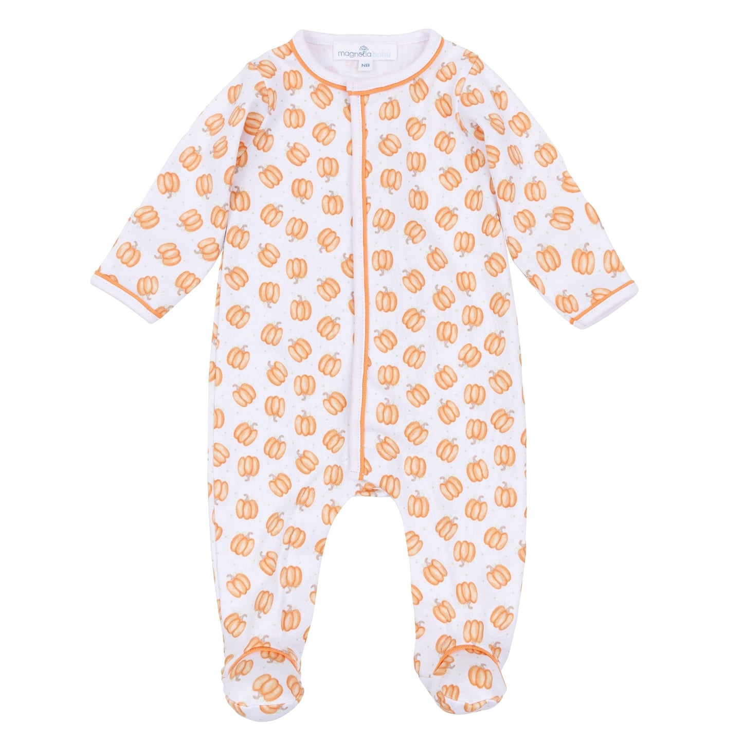 Magnolia Baby_Baby Pumpkin Print Footie_1
