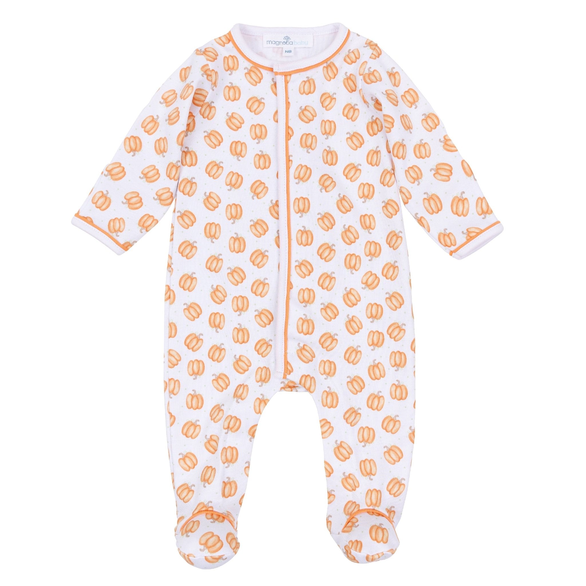 Magnolia Baby_Baby Pumpkin Print Footie_1
