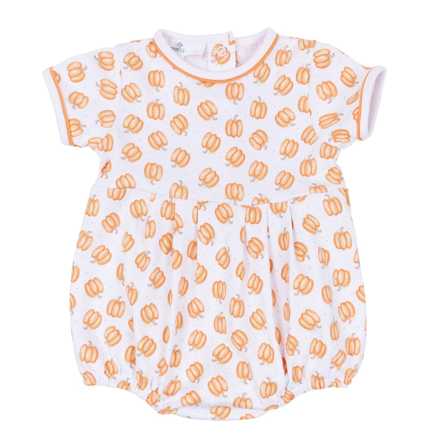 Magnolia Baby_Baby Pumpkin Print Short Sleeve Boy Bubble_2
