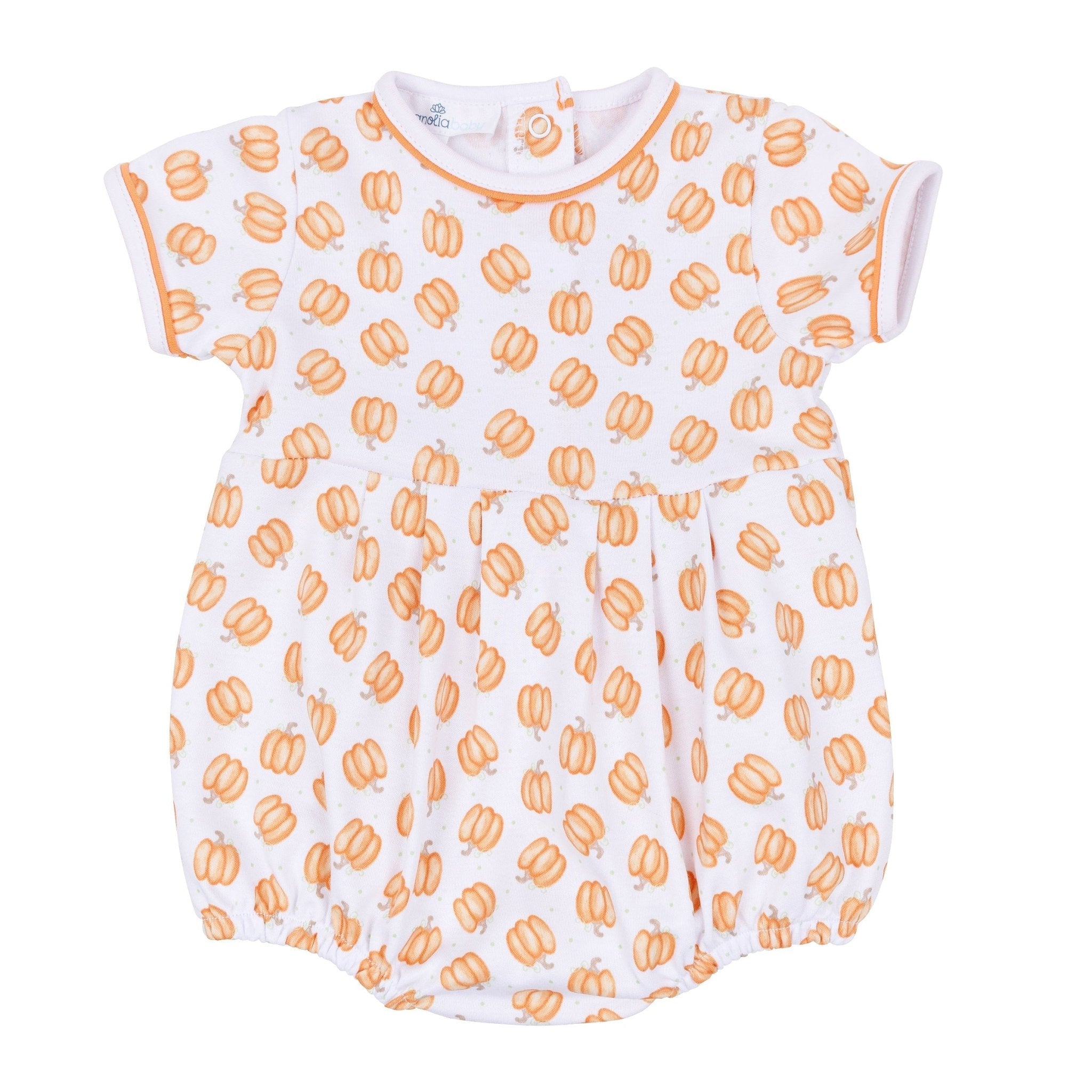 Magnolia Baby_Baby Pumpkin Print Short Sleeve Boy Bubble_2