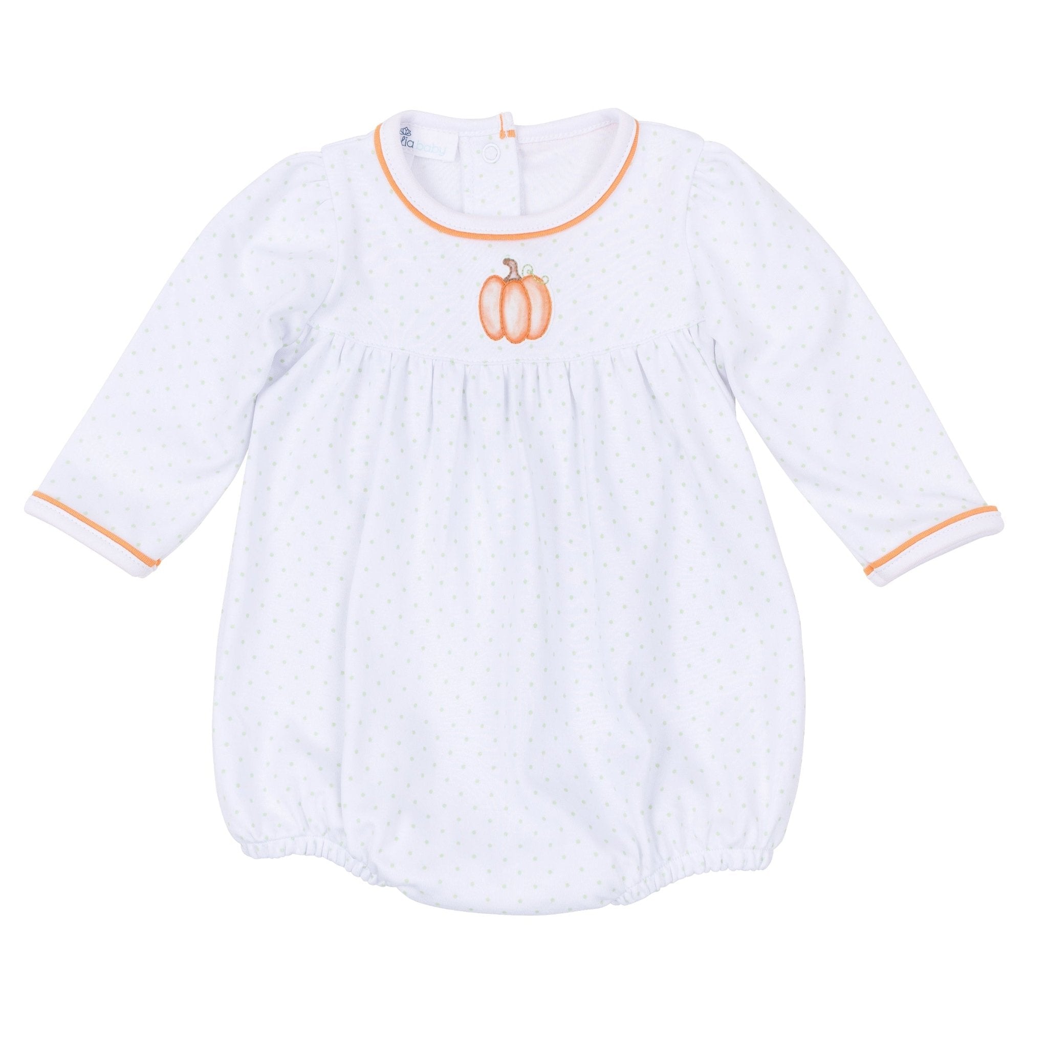 Magnolia Baby_Baby Pumpkin Ruffle Long Sleeve Bubble_1