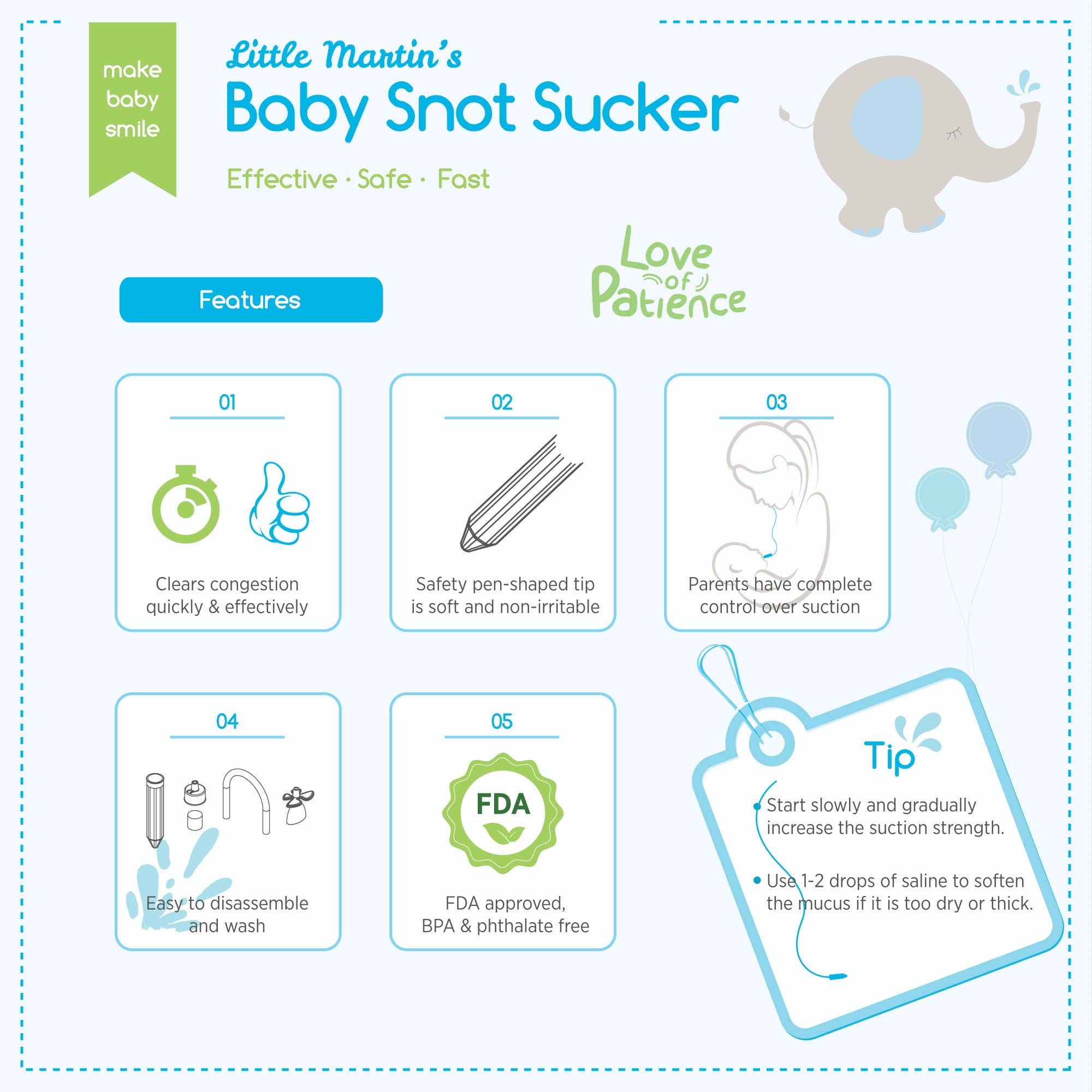 Baby Snot Sucker (Blue) - Magnolia BabyHealth Care