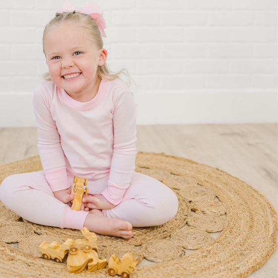 Baby Stripes Pink Long Pajamas - Magnolia BabyLong Pajamas