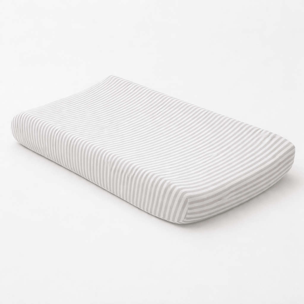 Baby Stripes Silver Changing Pad Cover - Magnolia BabyChanging Pad Cover
