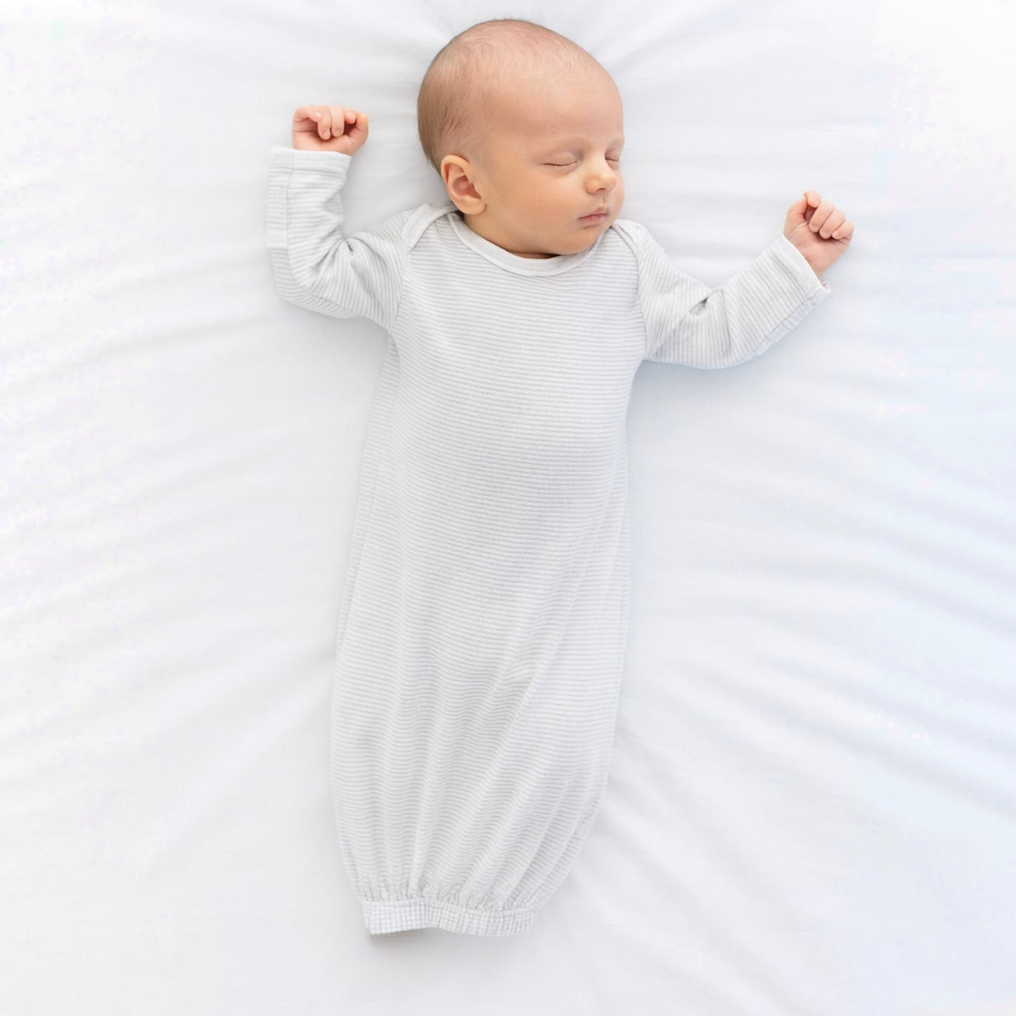 Baby Stripes Silver Lap Gown - Magnolia BabyGown