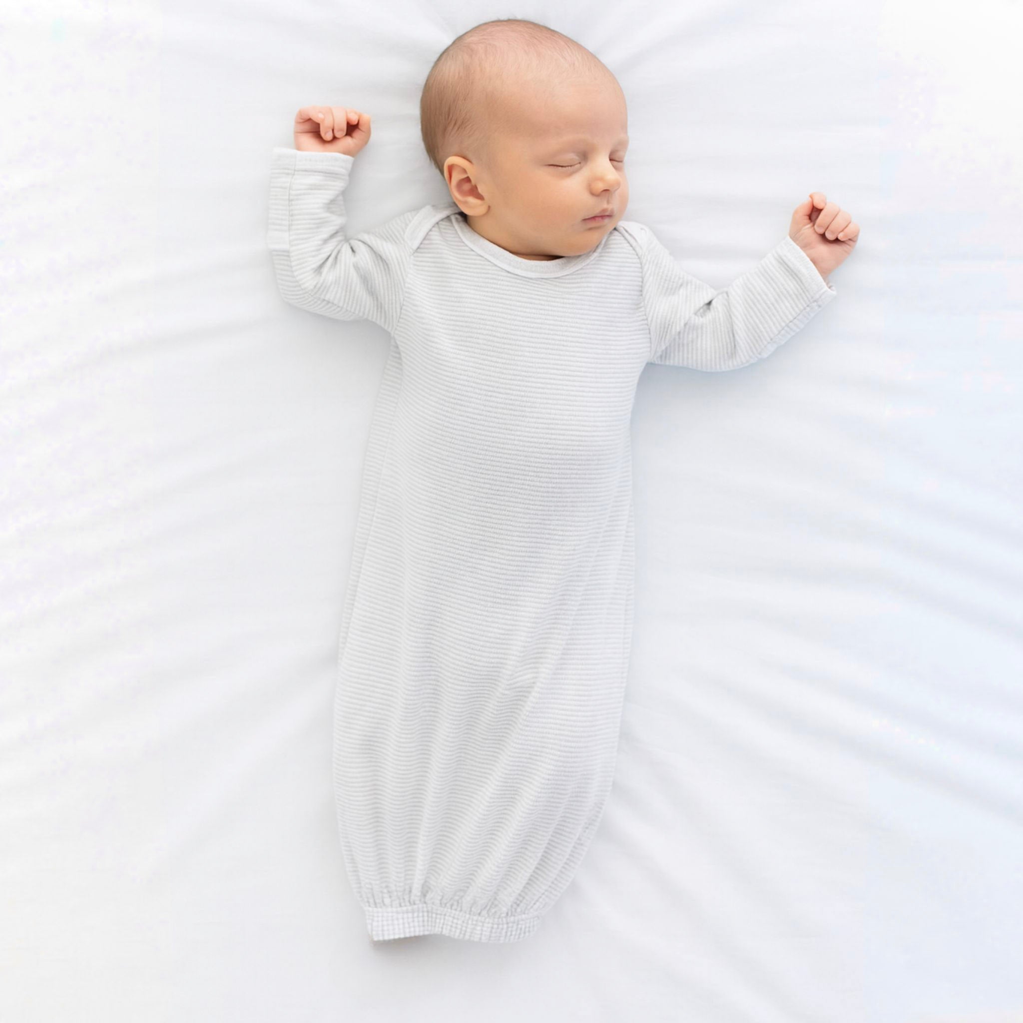 Baby Stripes Silver Lap Gown - Magnolia BabyGown