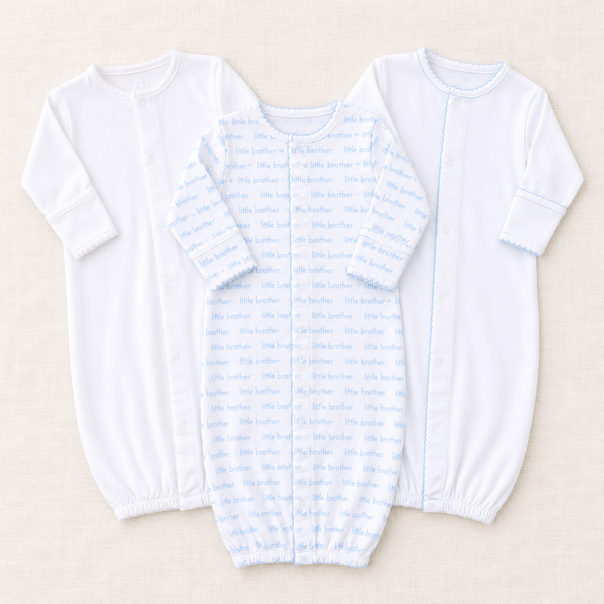 Baby Boy Converter Set - Little Brother Print + Essentials - Set of 3