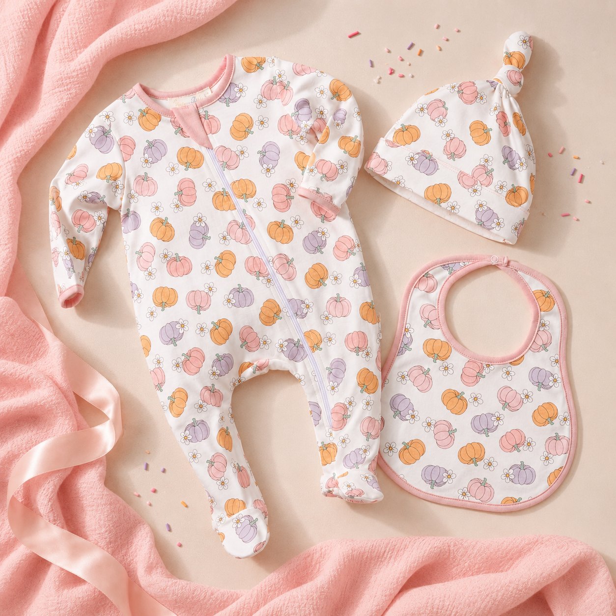 Baby Girl Gift Set - Pumpkin Patch Dreams Footie