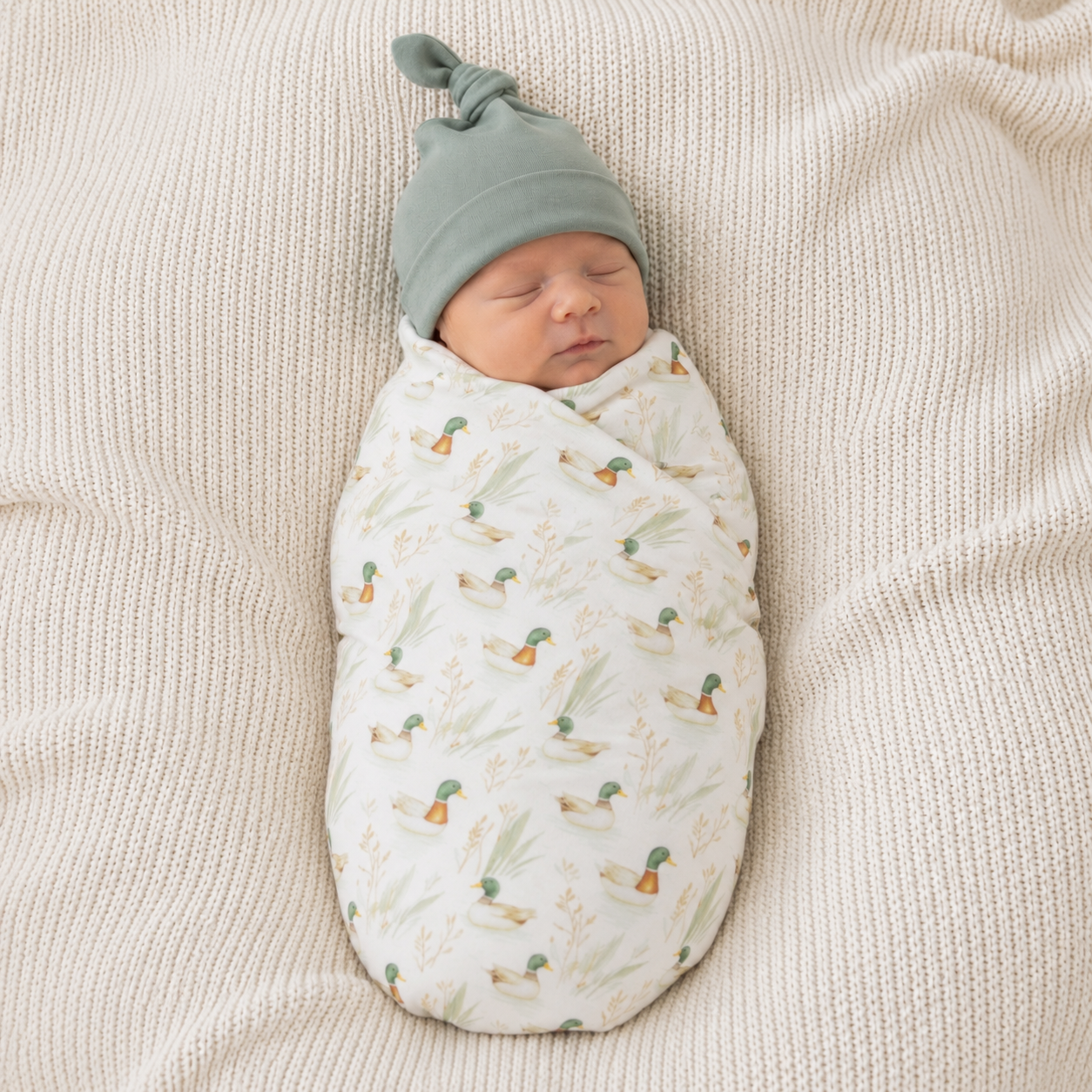 Baby Boy Swaddle Set - Mallard's Pond
