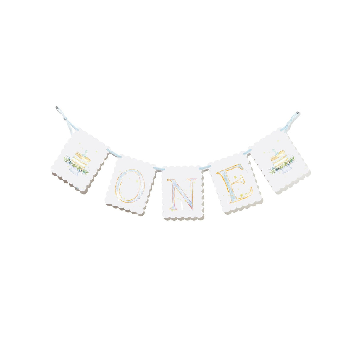 Over the Moon Gift_Baby's First Birthday Highchair Banner - Blue_1