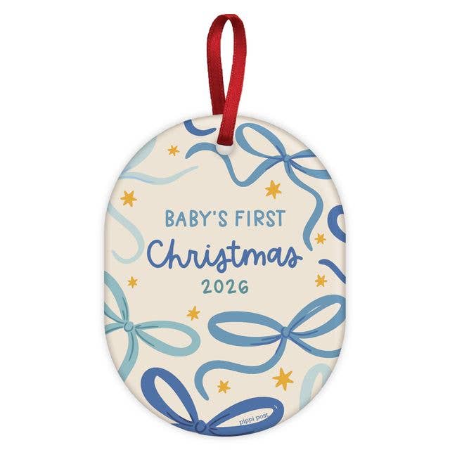 Pippi Post_Baby's First Christmas 2026 Ornament - Blue_1
