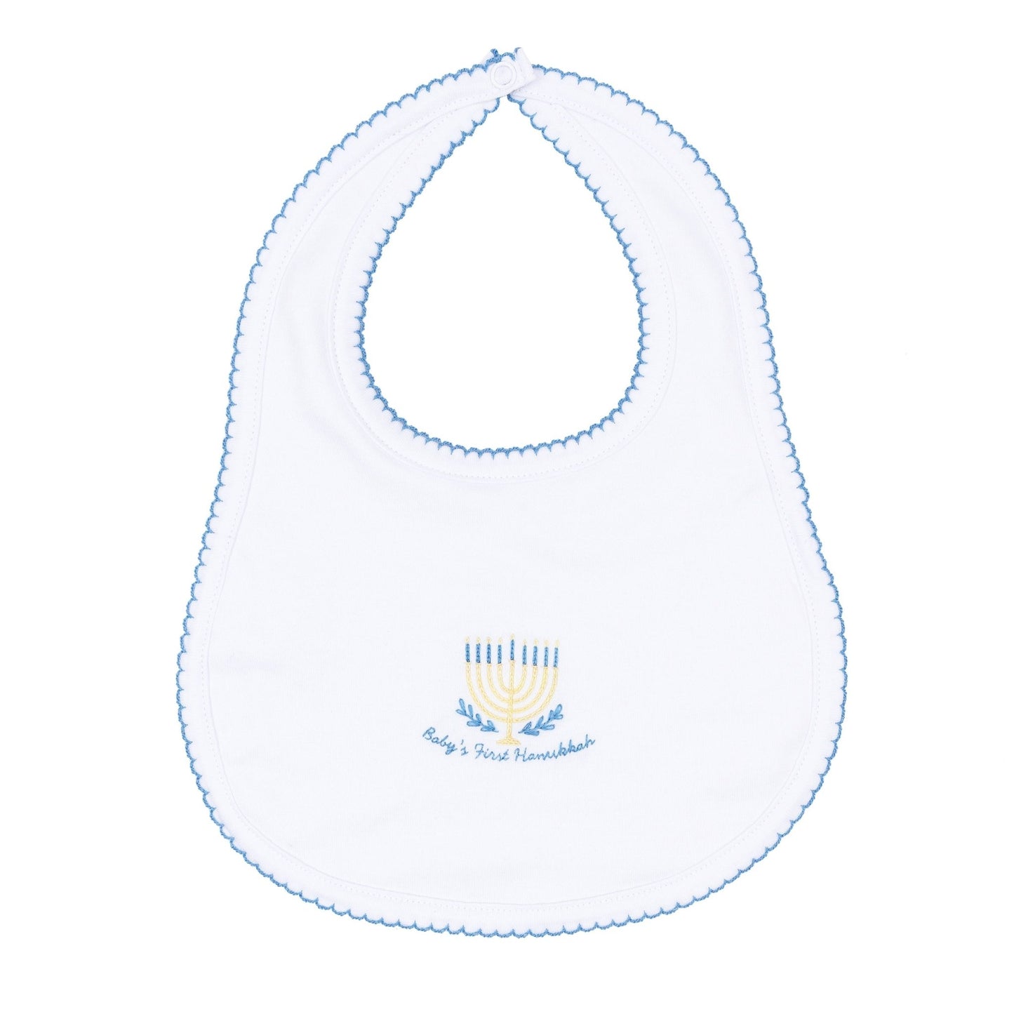 Magnolia Baby_Baby's First Hanukkah Hand-Embroidered Bib_1