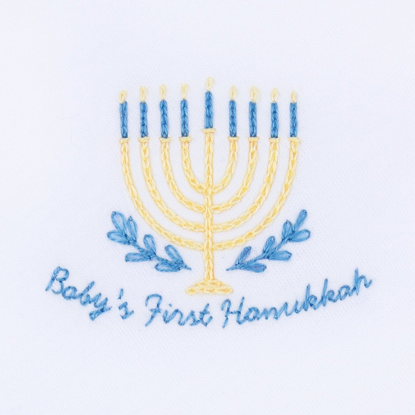 Magnolia Baby_Baby's First Hanukkah Hand-Embroidered Bib_2