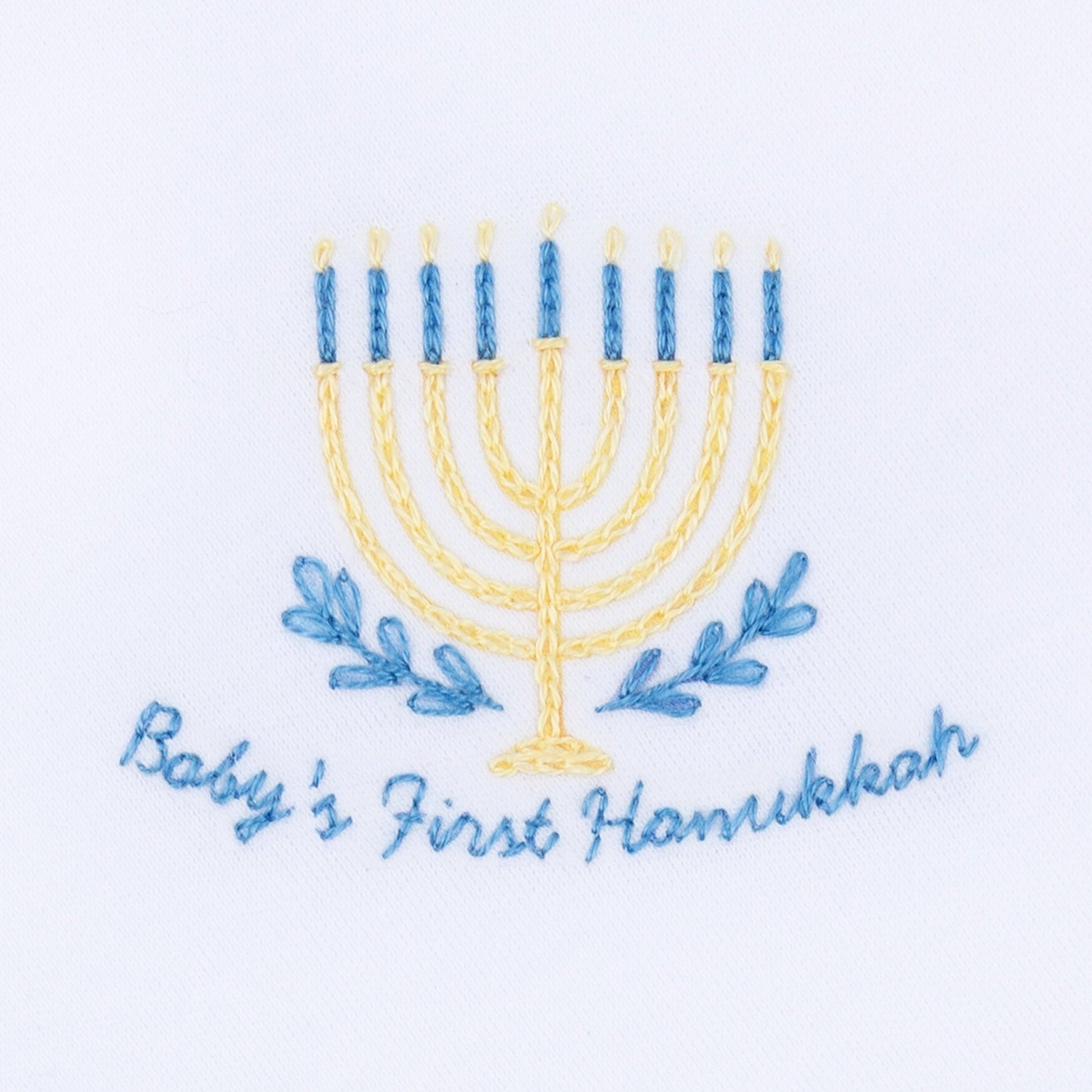 Magnolia Baby_Baby's First Hanukkah Hand-Embroidered Bodysuit_3