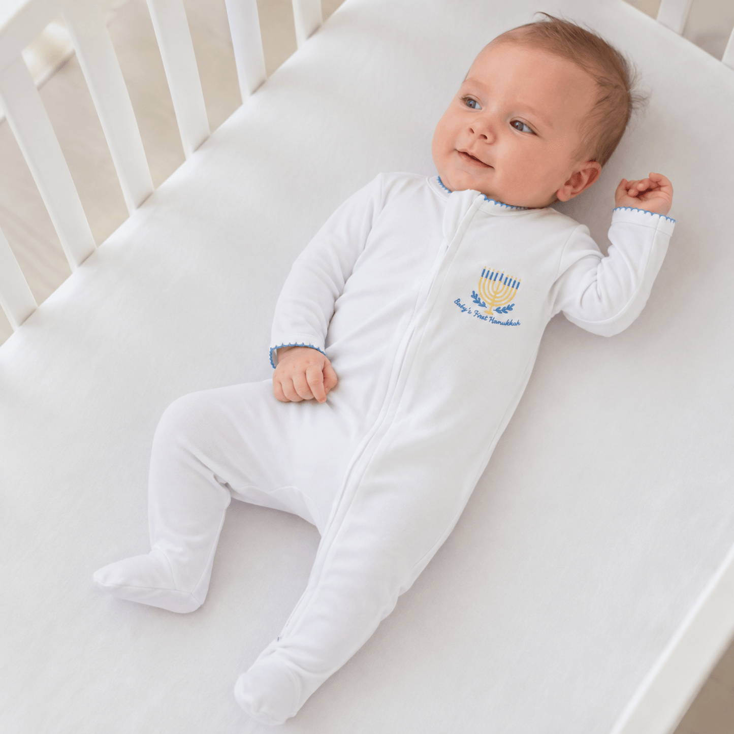 Magnolia Baby_Baby's First Hanukkah Zip Footie_1