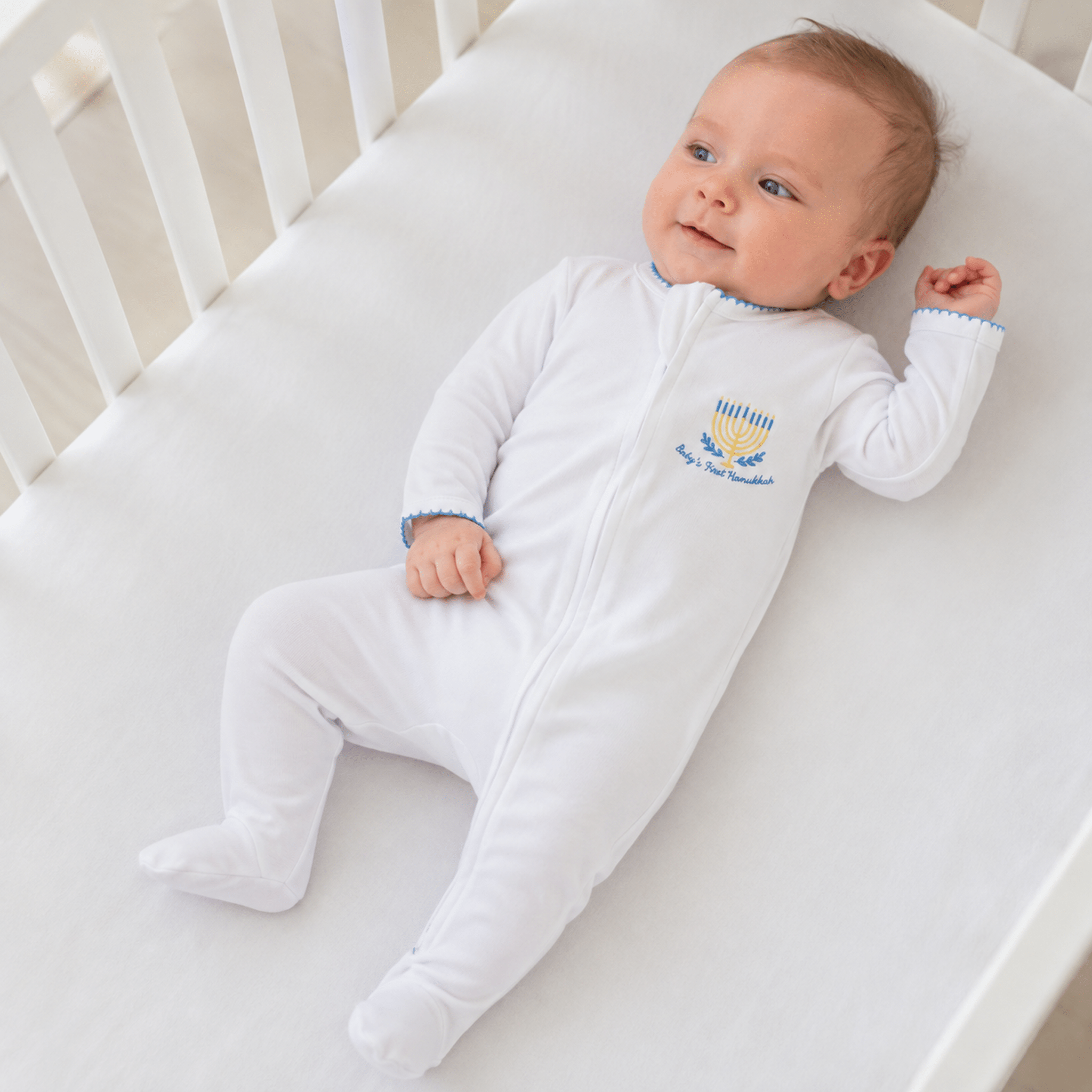 Magnolia Baby_Baby's First Hanukkah Zip Footie_1
