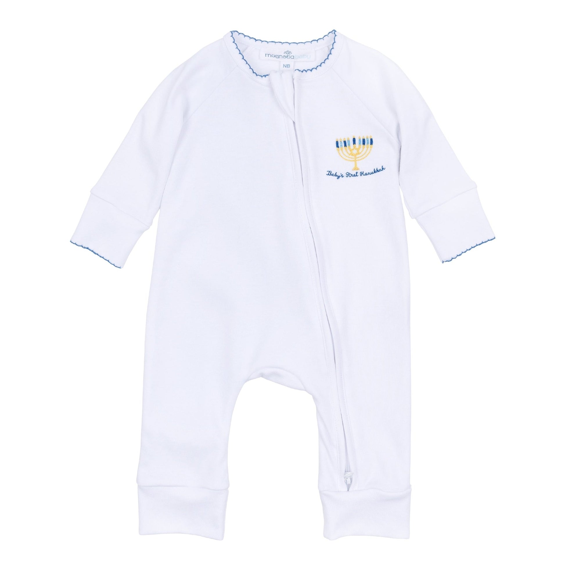 Baby's First Hanukkah Zip Playsuit - Magnolia BabyPlaysuit