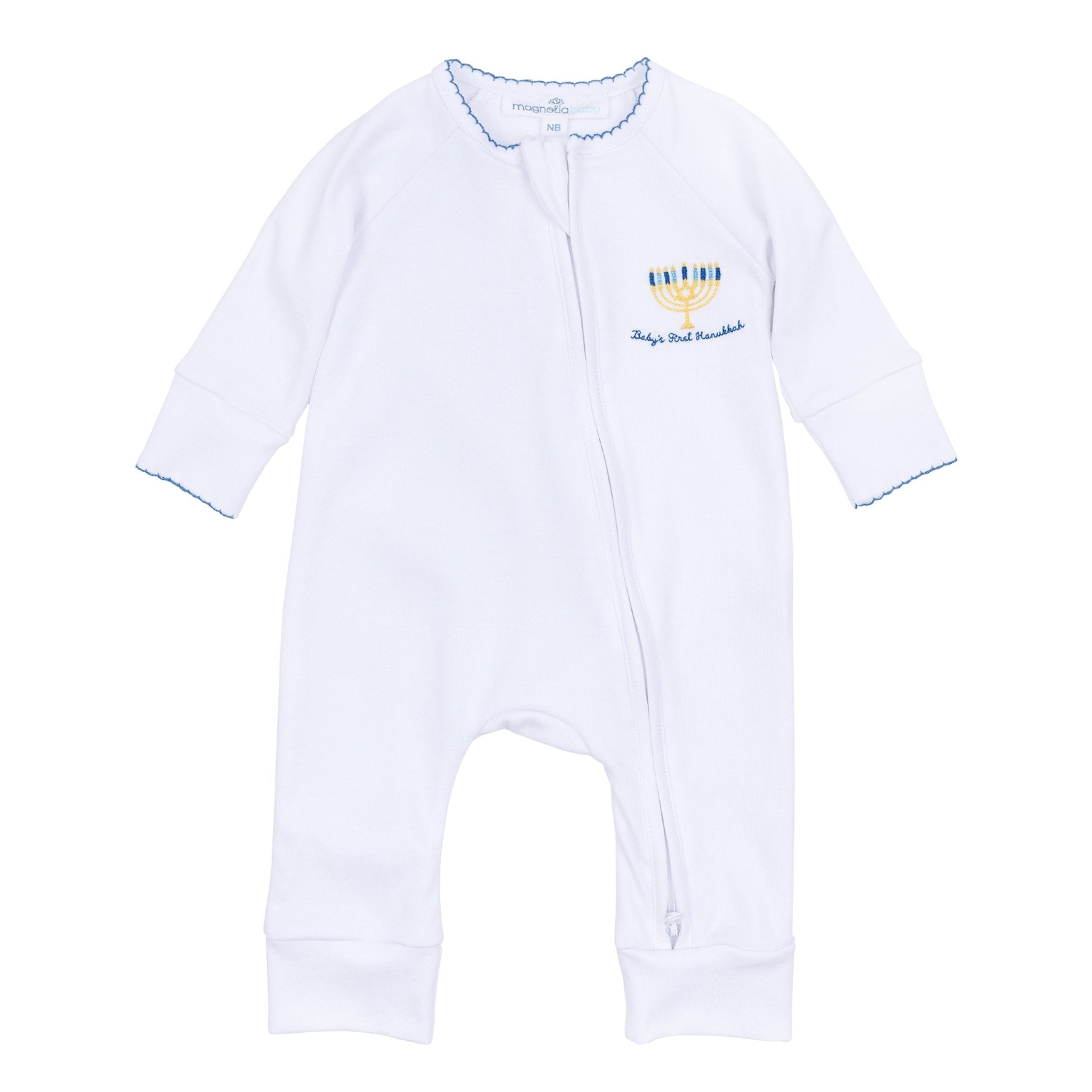 Baby's First Hanukkah Zip Playsuit - Magnolia BabyPlaysuit