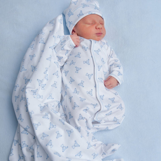 Baby's Teddy Essentials Blue Footie - Magnolia BabyFootie