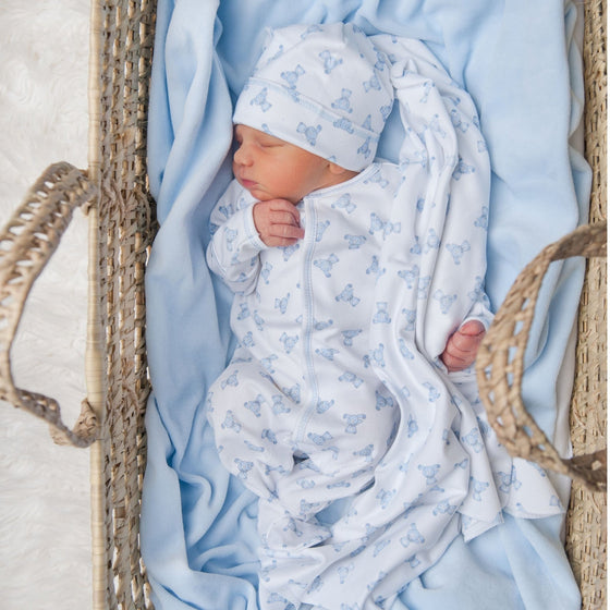 Baby's Teddy Essentials Blue Footie - Magnolia BabyFootie