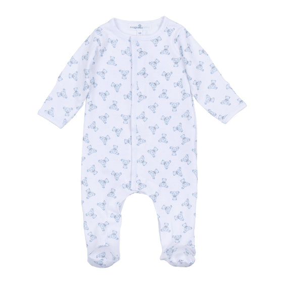 Baby's Teddy Footie - Light Blue - Magnolia BabyFootie
