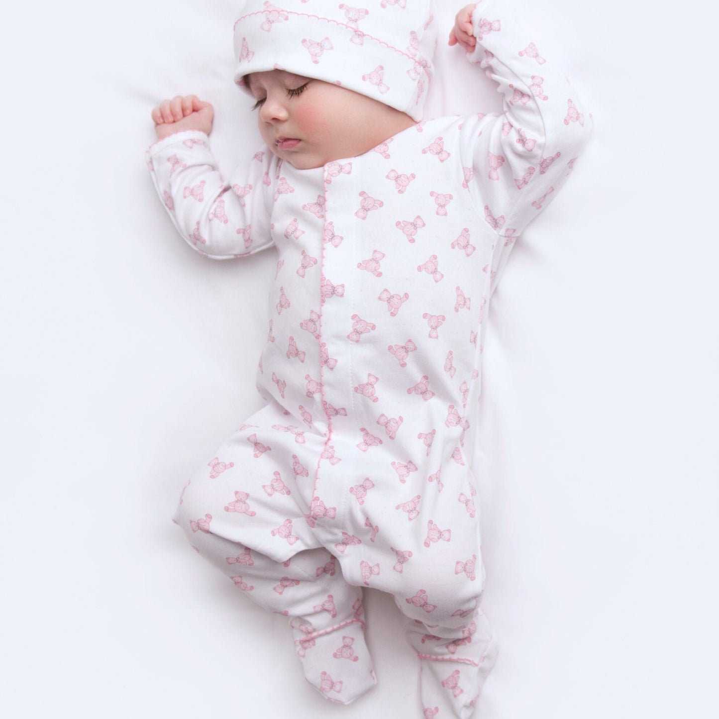 Baby's Teddy Footie - Pink - Magnolia BabyFootie