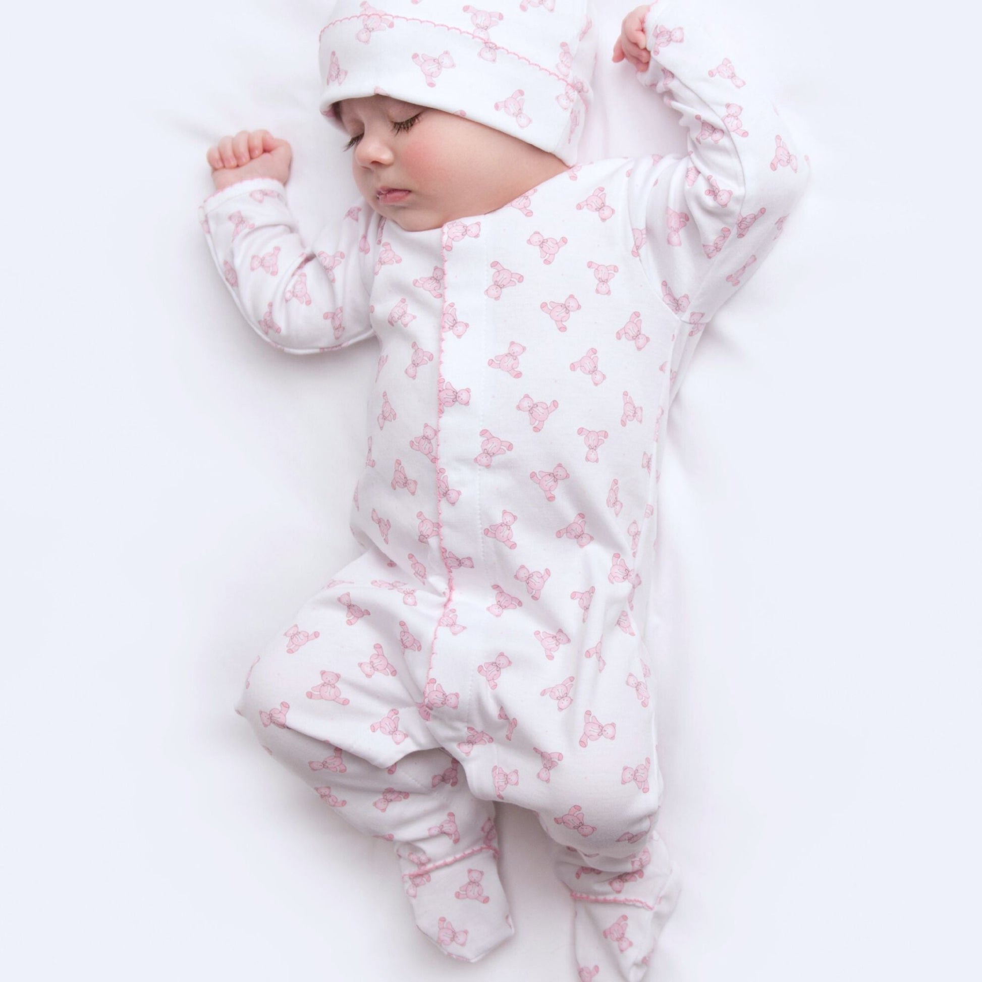 Baby's Teddy Footie - Pink - Magnolia BabyFootie