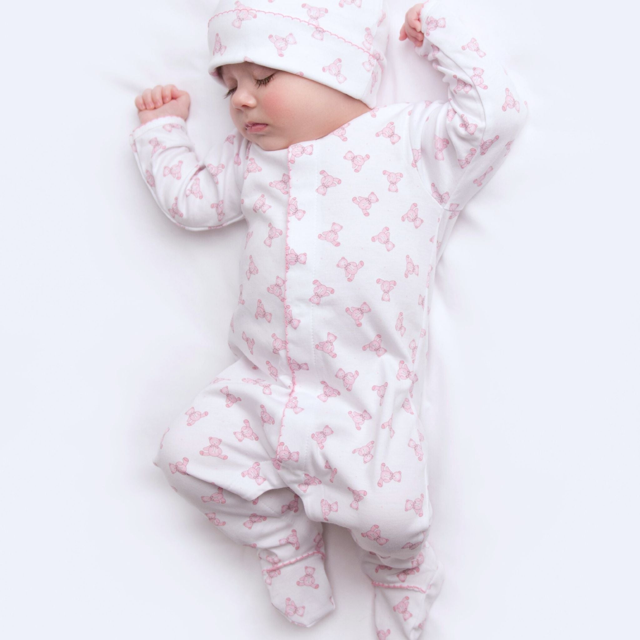 Baby's Teddy Footie - Pink - Magnolia BabyFootie