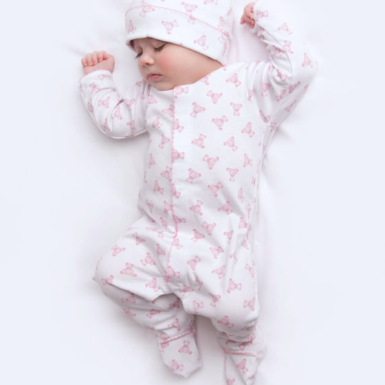 Baby's Teddy Footie - Pink - Magnolia BabyFootie