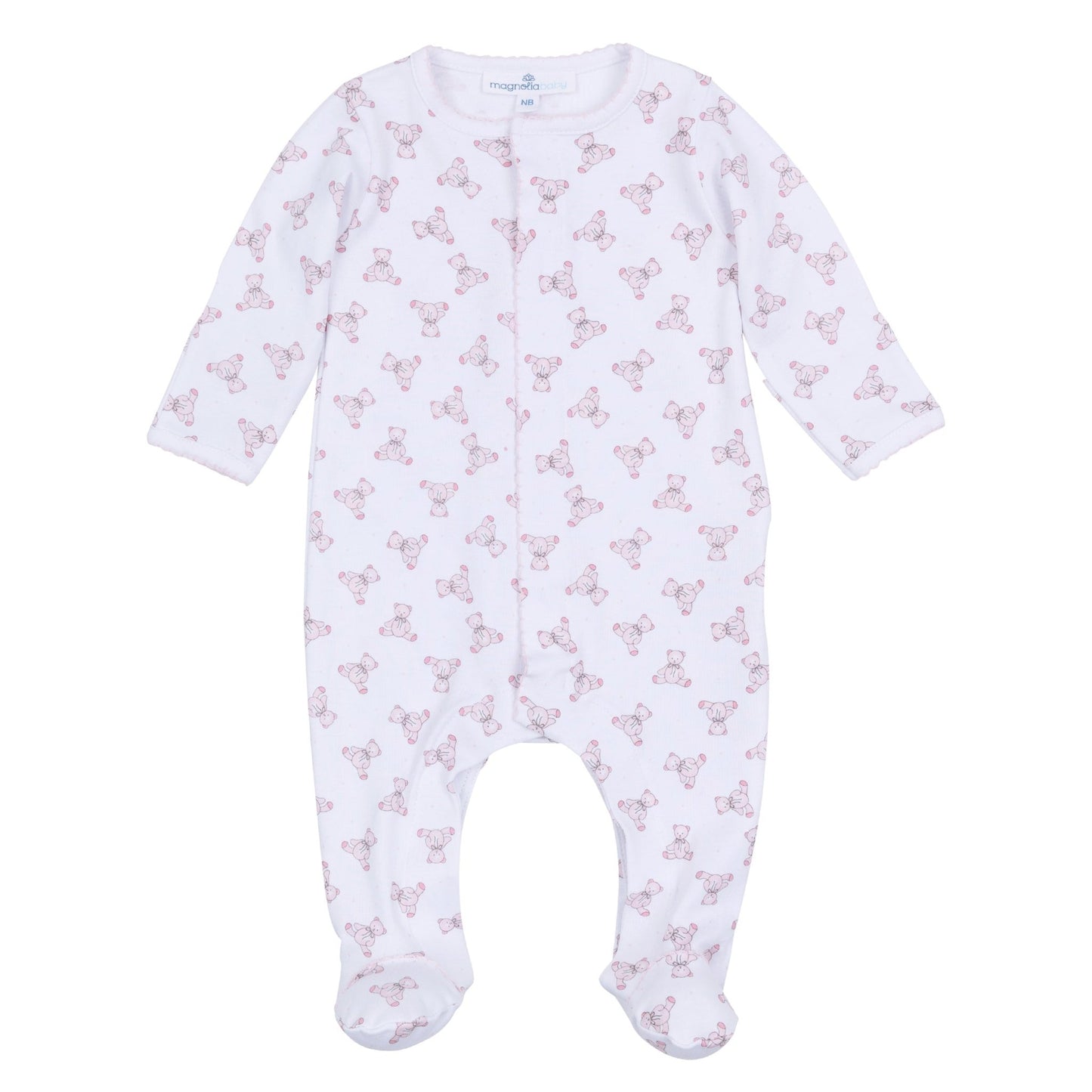 Baby's Teddy Footie - Pink - Magnolia BabyFootie