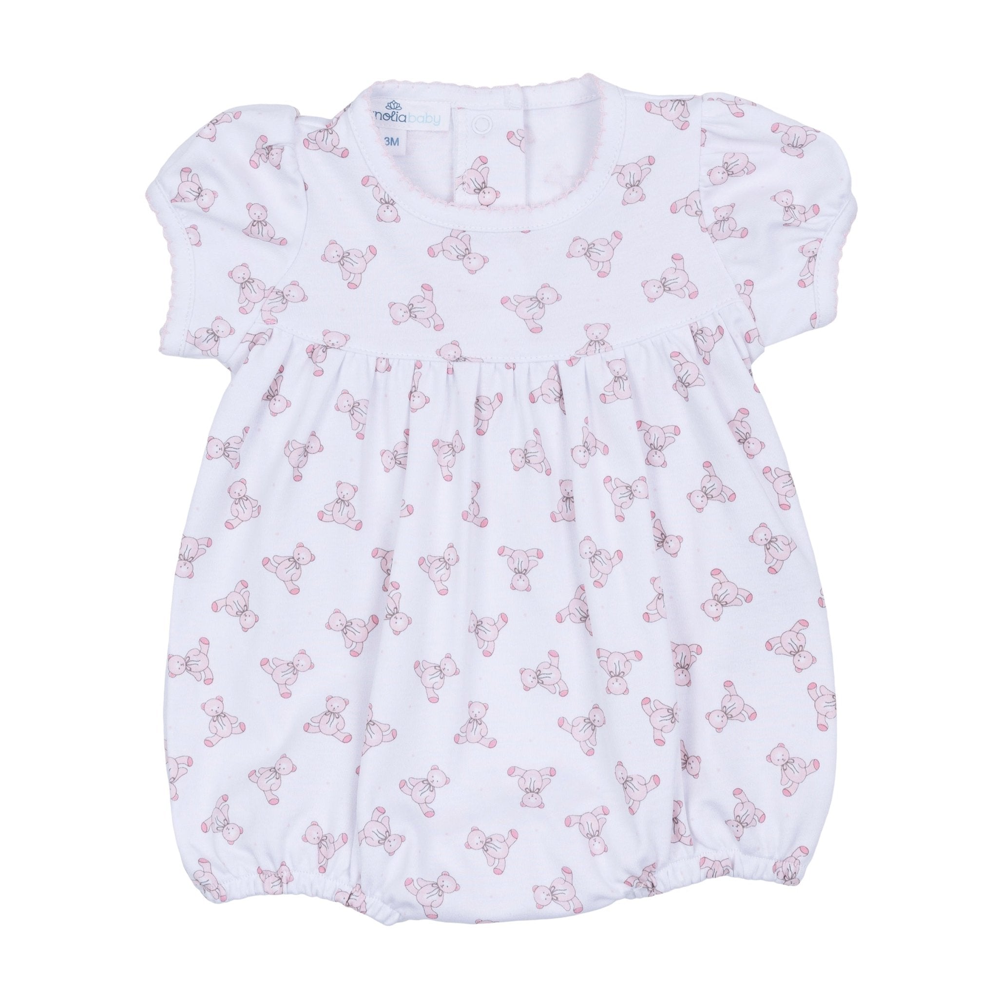 Baby's Teddy Short Sleeve Bubble - Pink - Magnolia BabyBubble