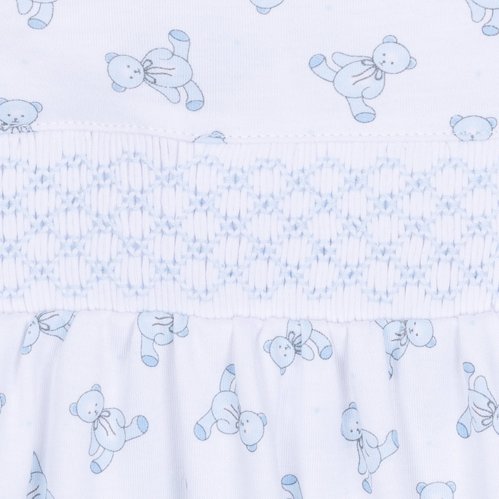 Baby's Teddy Smocked Footie - Light Blue - Magnolia BabyFootie