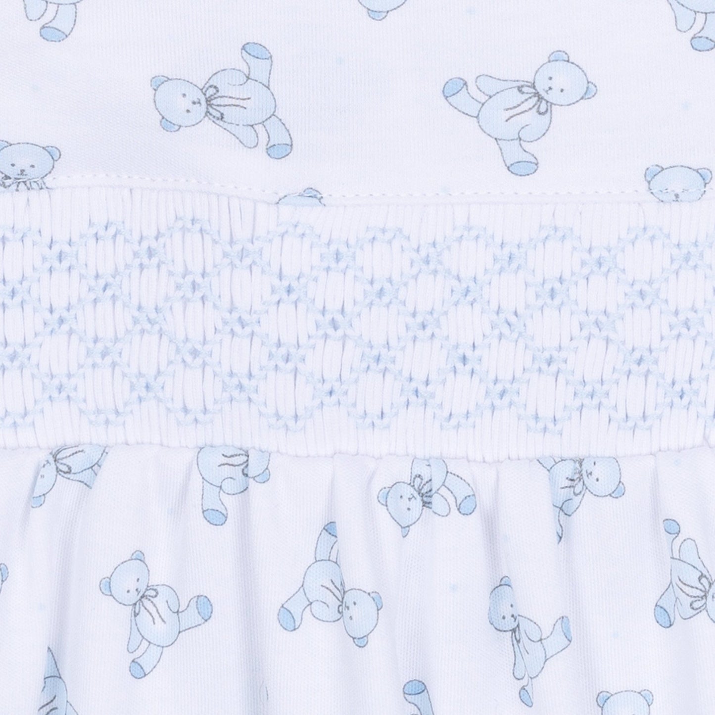Baby's Teddy Smocked Gown - Light Blue - Magnolia BabyConverter Gown