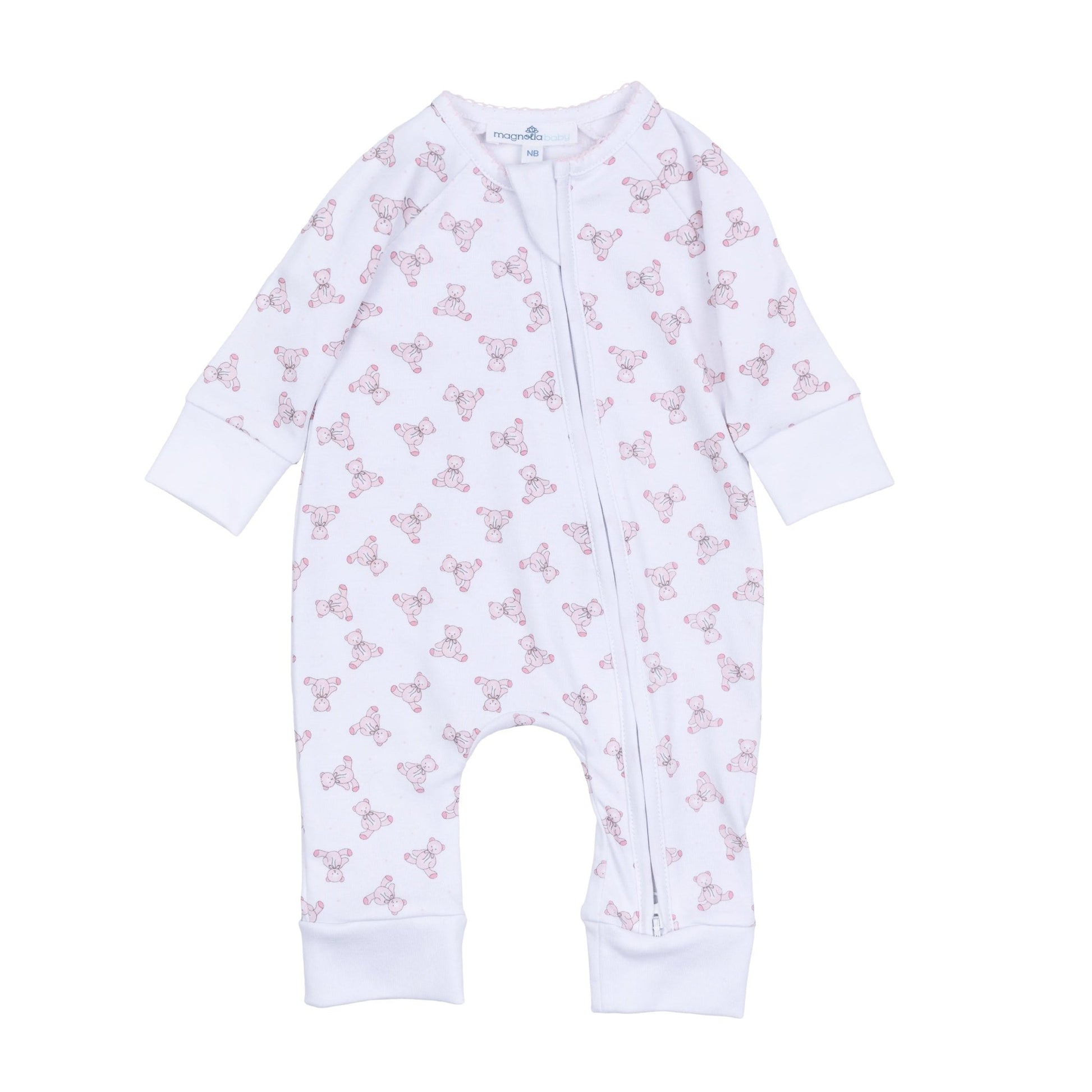 Baby's Teddy Zip Playsuit - Pink - Magnolia BabyPlaysuit