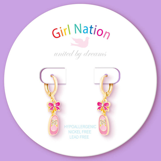Ballet Huggie Hoop Dangle Earrings - Magnolia BabyEarrings