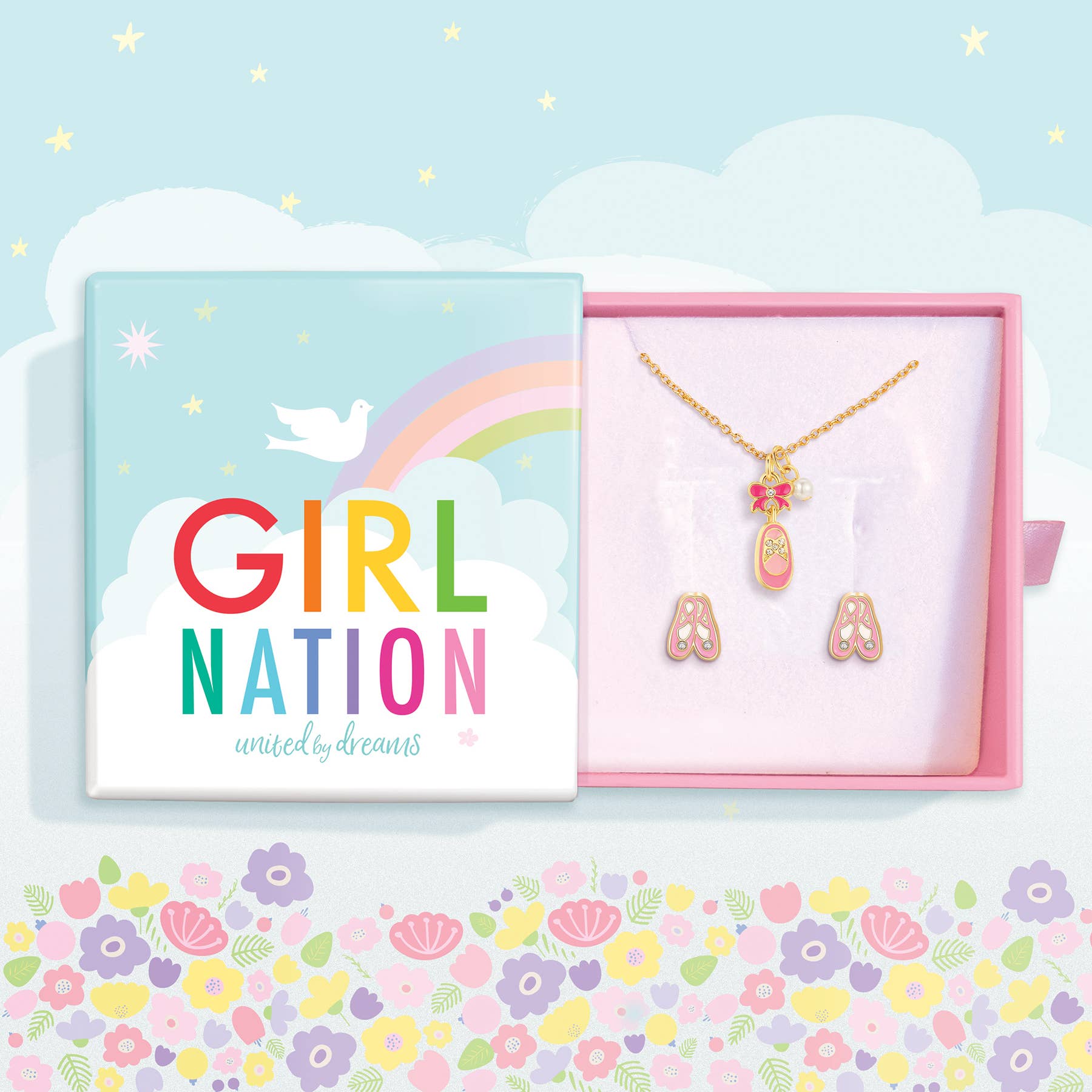 Ballet Necklace & Pierced Earrings Gift Set - Magnolia BabyGift Set