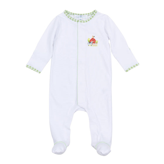 Barnyard Babies Embroidered Footie - Magnolia BabyFootie