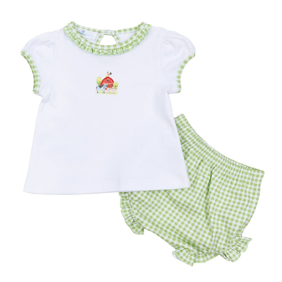 Barnyard Babies Embroidered Ruffle Diaper Cover Set - Magnolia BabyDiaper Cover