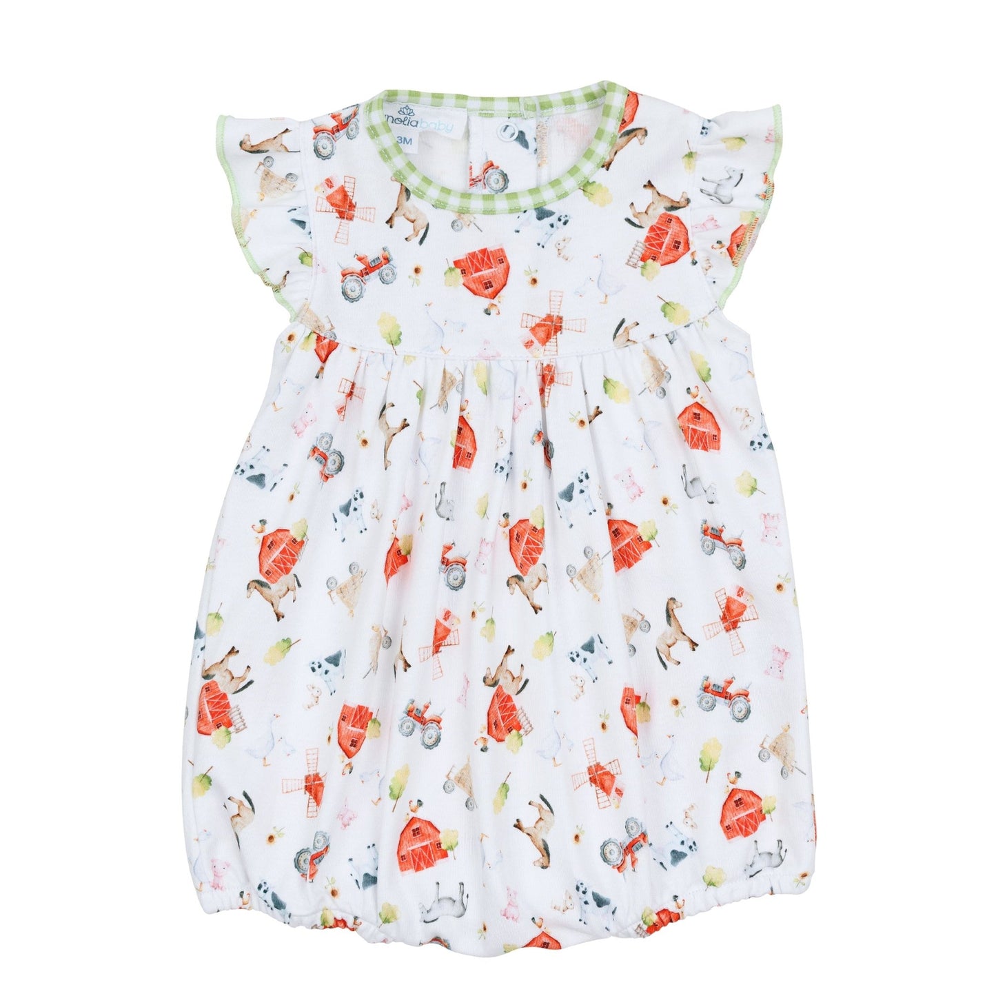 Barnyard Babies Print Ruffle Bubble - Magnolia BabyBubble