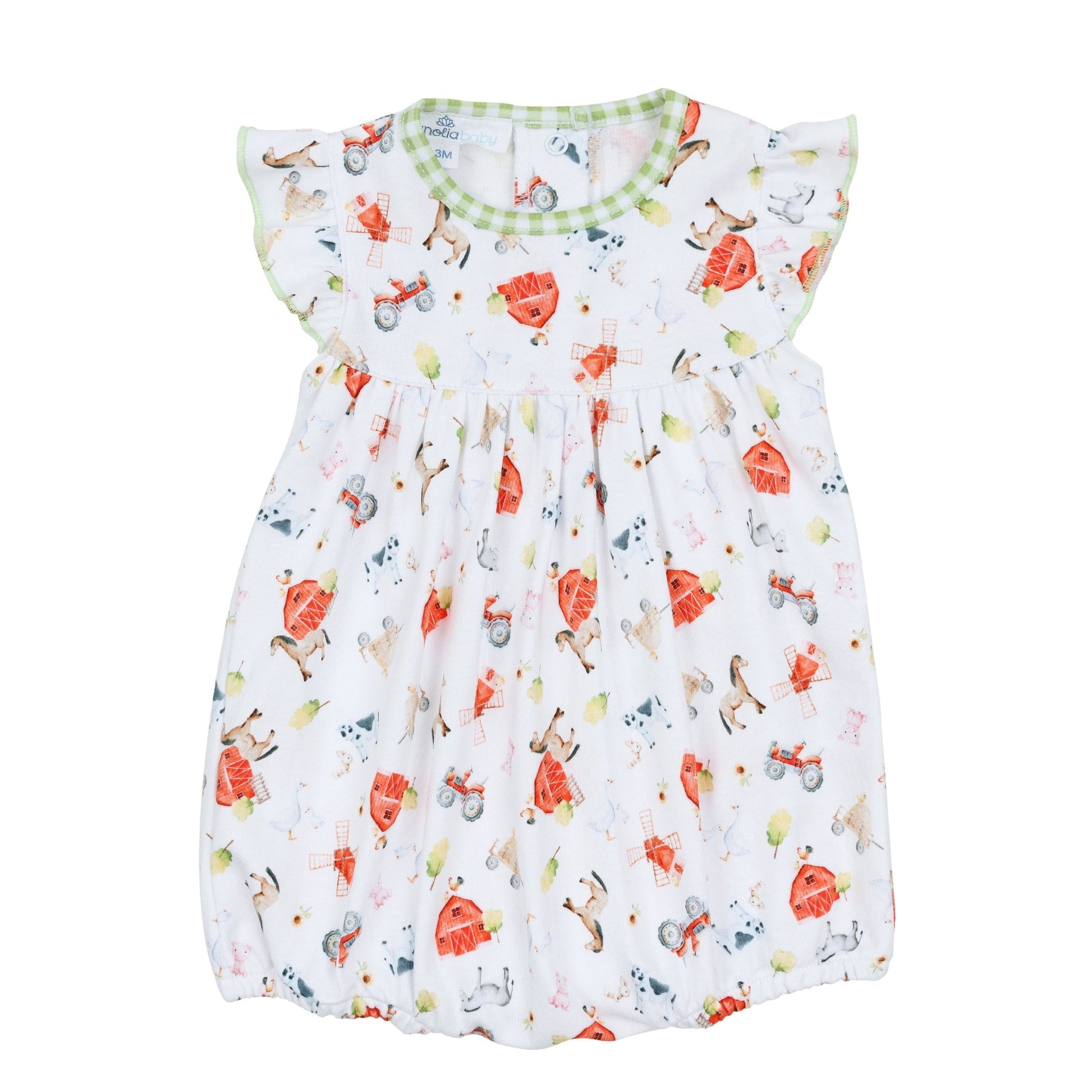 Barnyard Babies Print Ruffle Bubble - Magnolia BabyBubble