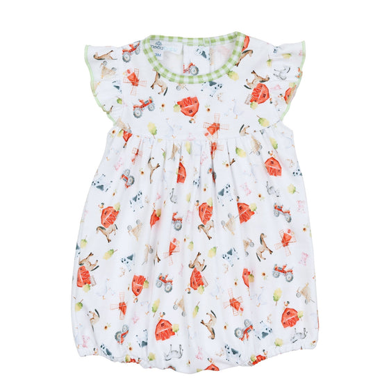 Barnyard Babies Print Ruffle Bubble - Magnolia BabyBubble