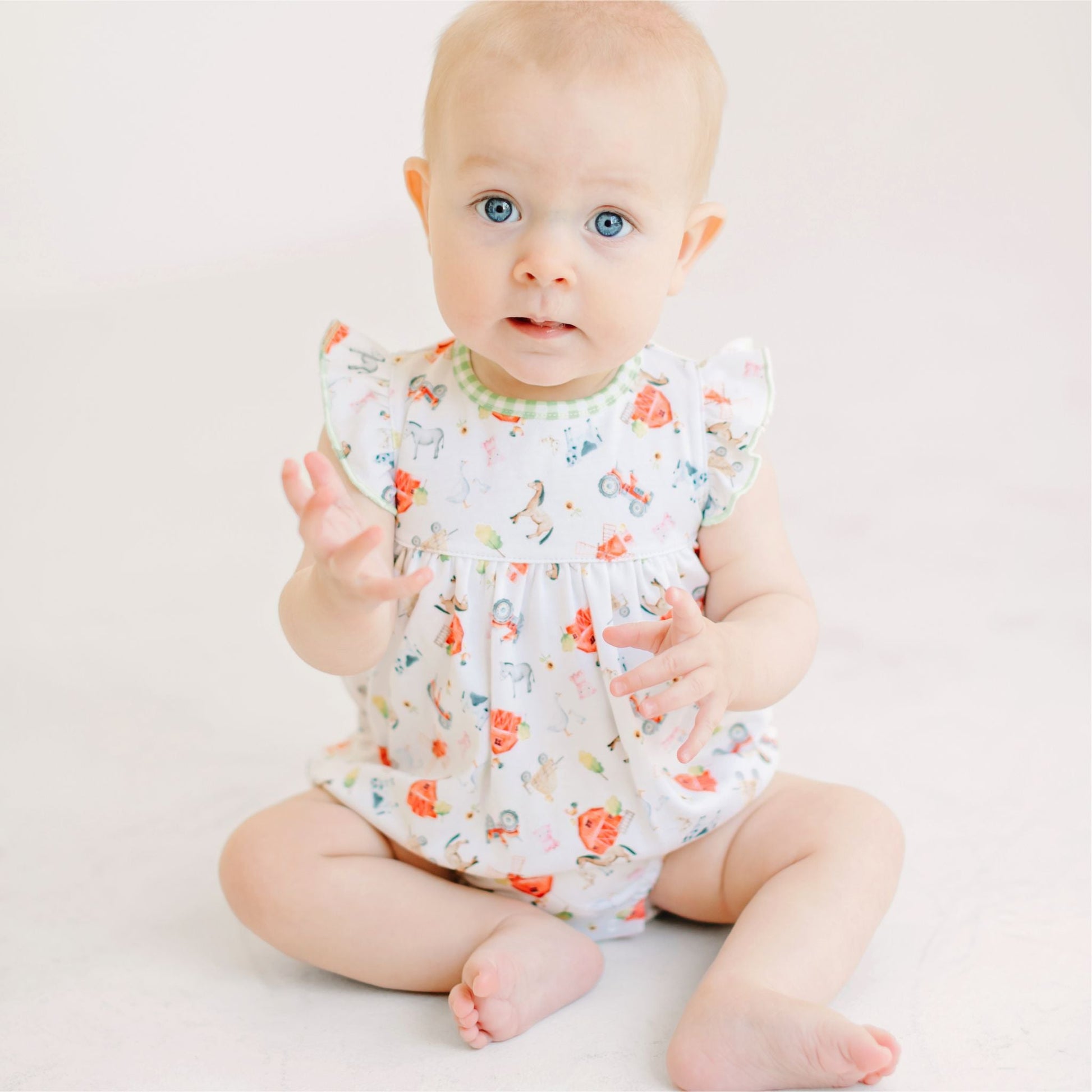 Barnyard Babies Print Ruffle Bubble - Magnolia BabyBubble