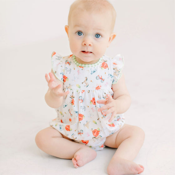 Barnyard Babies Print Ruffle Bubble - Magnolia BabyBubble