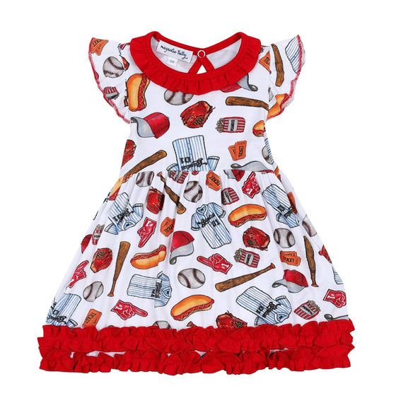 Baseball Fever Flutters Toddler Dress - Magnolia BabyDress