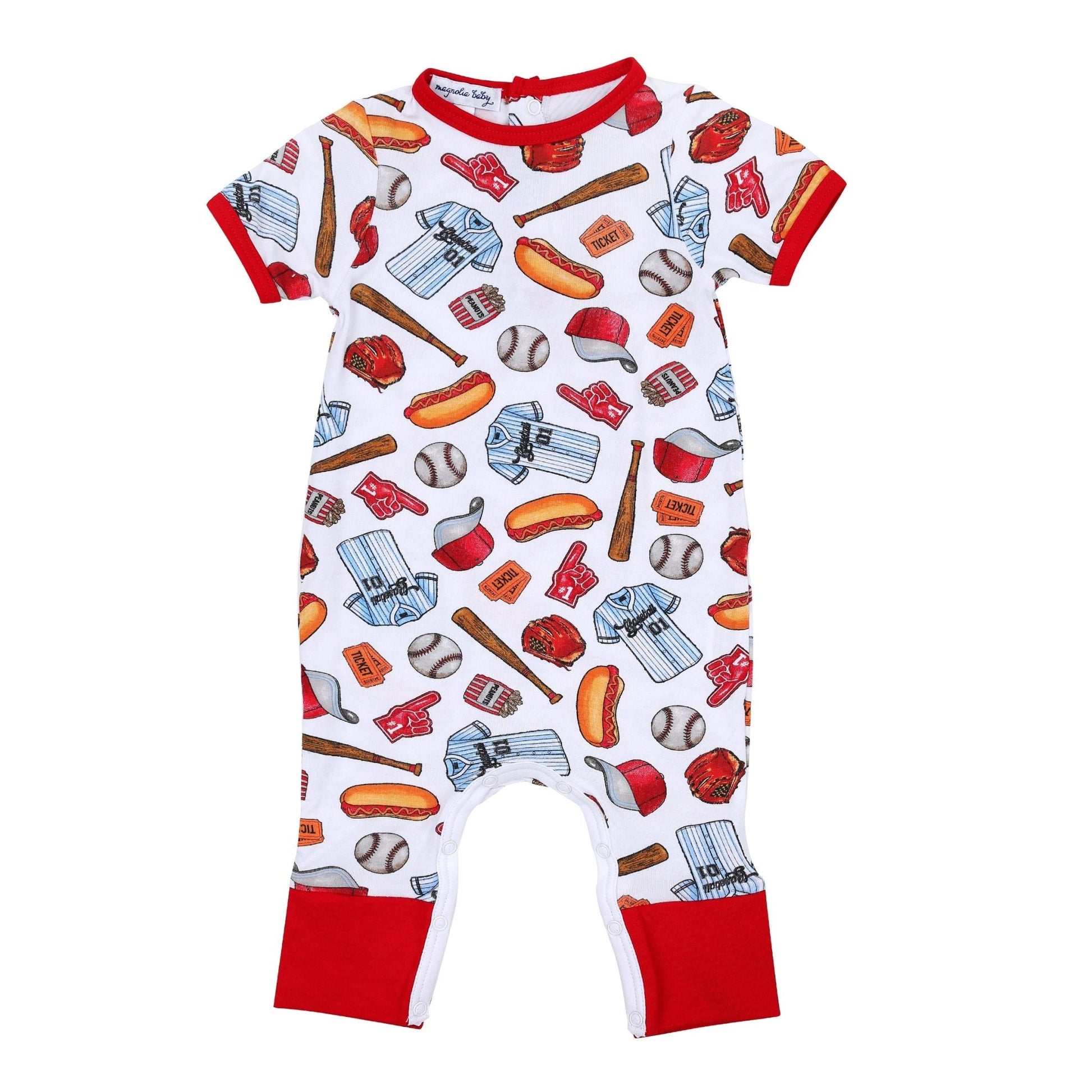 Baseball Fever Short Sleeve Playsuit - Magnolia BabyPlaysuit