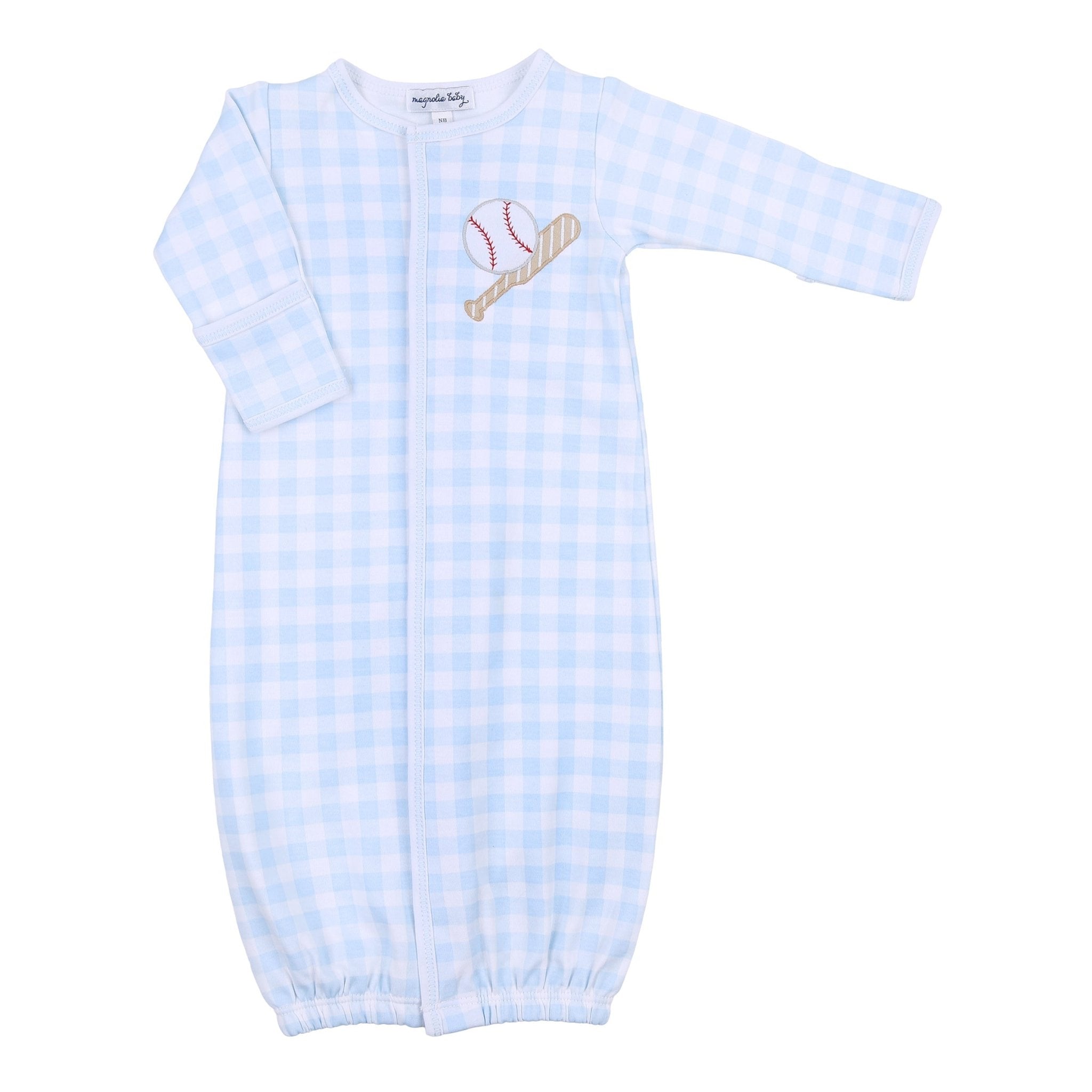 Batter Up Applique Blue Converter - Magnolia BabyConverter Gown